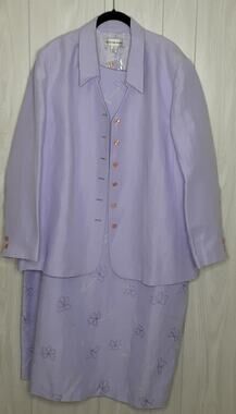 August Max Woman Linen Blend Lilac 2 Piece Dress NWT Size 24W